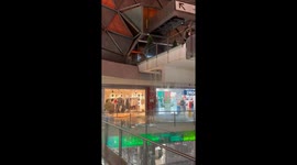 Severe flooding hits shopping center during heavy rain in Badalona, Spain