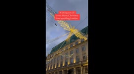 Regent Street’s Christmas angels glow over London on Christmas Eve 2025