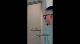 ‘Why did you cut your hair!?’ Girl sobs over dad’s dramatic haircut