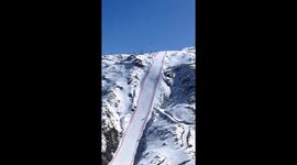 Chinese skier loses control and spins repeatedly on China’s steepest run