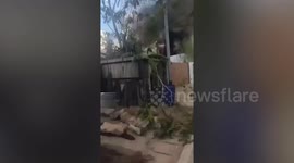 Homes damaged in Cambodian artillery attack on border village