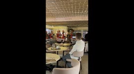 Christmas carols in Athens, Greece. Festive music in Hondos Center