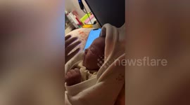 Baby stunned into silence after hearing own cry played back