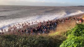 Video shows swimmers moments before two go missing in Devon