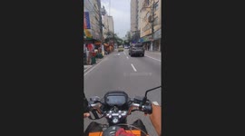 Man on Motorcycle Yells at Pedestrian