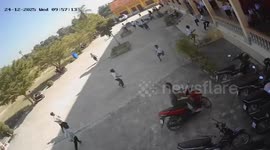 Cambodian school children run as Thailand strikes nearby military targets