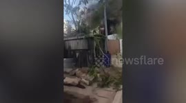 Homes damaged in Cambodian artillery attack on border village