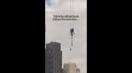 Unbelievable! Construction Crane Used for Lunch Delivery