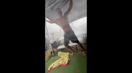 Microburst tears through Gold Coast caravan park on Christmas Day