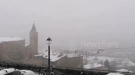 Intense blizzard blankets Cerdanya, Catalonia, Spain