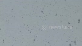 Heavy snowfall blankets Bloomfield streets and neighborhoods, New Jersey, USA