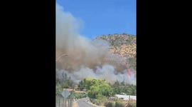 Forest fire threatens homes in Pichidegua, Chile