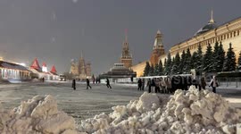 Russia: Snowy weather in Moscow