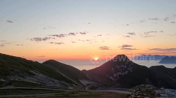 Værøy Midnight Sun Panorama – Mountains, Sea, Islands and Village View Part 3