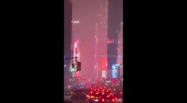 Heavy Snow Pummels Times Square Amid NYC Winter Storm