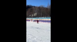 Skiing accident at slope fence in Henan Province, China