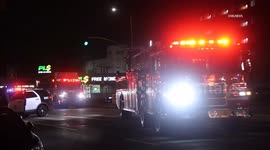US, Los Angeles: South Los Angeles Rescue Operation Ongoing For Man On Utility Pole
