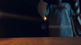 Burning the Iranian flag in the United States of America against the Iranian Government In a Protest