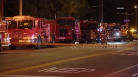 US, Los Angeles: Castaic Underground Gas Line Rupture Command Post Night B-Roll Part 5