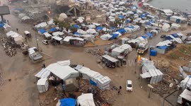 Gaza Seaport Storm Makeshift Tents