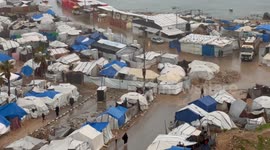 Gaza Seaport Storm Makeshift Tents