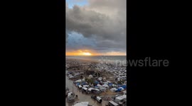 Gaza Seaport Storm Makeshift Tents