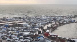 Gaza Seaport Storm Makeshift Tents