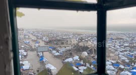Gaza Seaport Storm Makeshift Tents