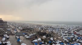 Gaza Seaport Storm Makeshift Tents