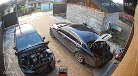 Vehicle headlight explosion shocks man in Kosiv, Ukraine