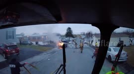 Firefighters Extinguish Engine Compartment Fire at Mobile Home Park