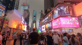 NYC 7th Avenue Nightlife Crowd at Dusk – Vibrant Urban Party Atmosphere (Editorial Use)