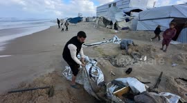 Khan Yunis Tents Damaged By Storms