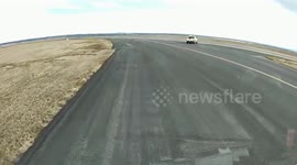 Fire crews arrive on runway as private plane makes emergency landing