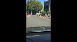 Unusual scooter and shopping cart ride spotted in Christchurch, New Zealand