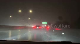 Heavy rain and fog create hazardous driving conditions on I-680 — California, USA