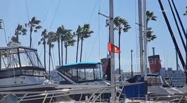 US, Los Angeles: Long Beach Winds Hit Marina