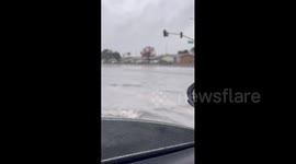 US: Roads Are Heavily Flooded As Intense Rainfall Hits Westminster, CA