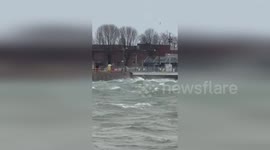 Canada: Violent Storm Whips Toronto Waterfront As Waves Slam Inner Harbour