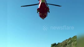 Italy: Dramatic Helicopter Rescue Saves Injured Biker In Italy