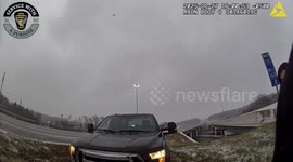 US: Cars And Trucks Slide Off I-71 As Ohio Winter Storm Hits