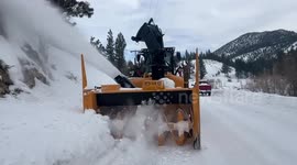 US: Big Machinery Battles Snow On Mono County Roads