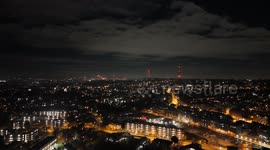 Londons New Years Fireworks from 400ft