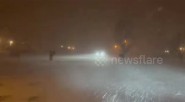 Whiteout blizzard hits Chili amid bomb cyclone in New York, USA