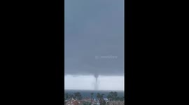 Rare multiple waterspouts hit Puerto de Mazarrón, Murcia, Spain