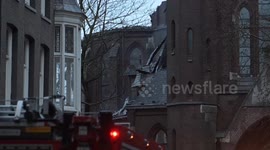 Firefighters battle blaze at historic Vondelkerk Church in Amsterdam