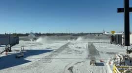 Amazing visual of snow removal at the airport, including time lapse
