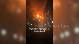 Video shows historic Amsterdam church engulfed in flames