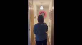 POV Your mum gets a dartboard for Christmas and decides to test it in her hallway