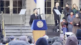 Confetti falls after New York City Mayor Mamdani delivers inaugural address